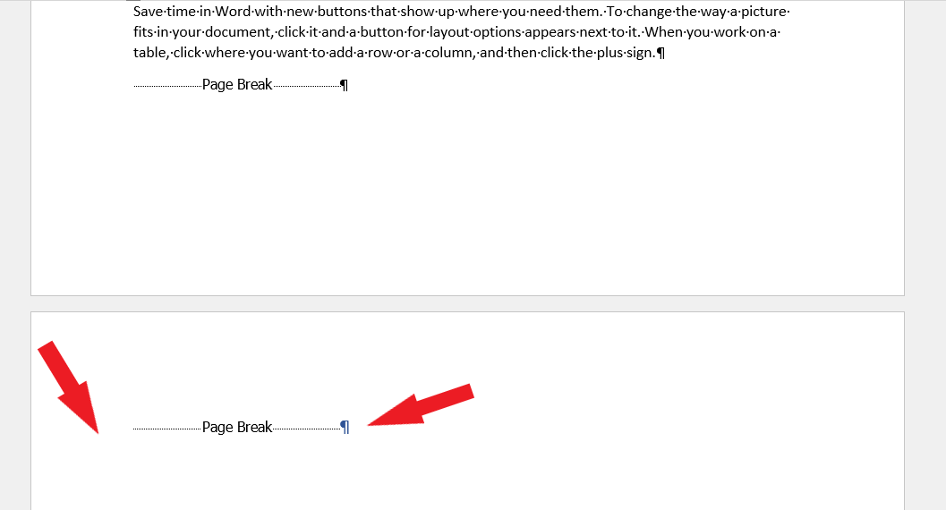 Delete the hard page break in to delete the blank page in this Word document.