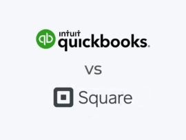 QuickBooks Payroll VS Square Payroll logos.