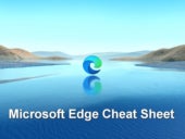 The Microsoft Edge logo and the title "Microsoft Edge Cheat Sheet."