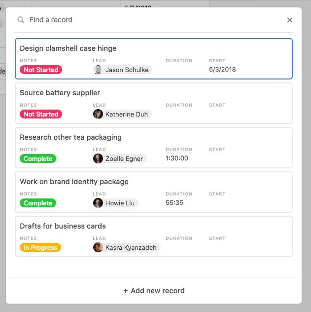 Airtable time tracker extension.