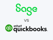 The Sage and QuickBooks logos.