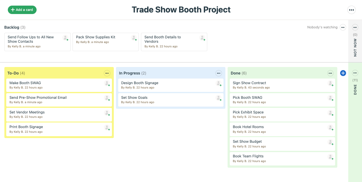 Basecamp Kanban screenshot