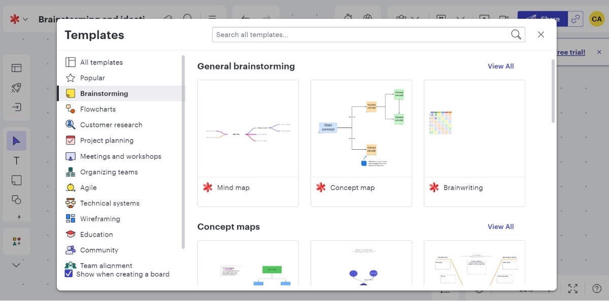 LucidChart’s vast library of templates.