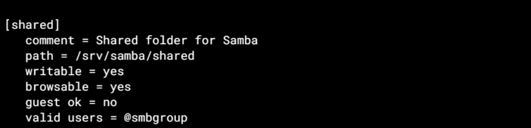 shared folder for samba