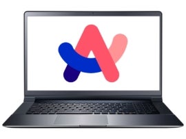 Arc Browser logo on a laptop screen.