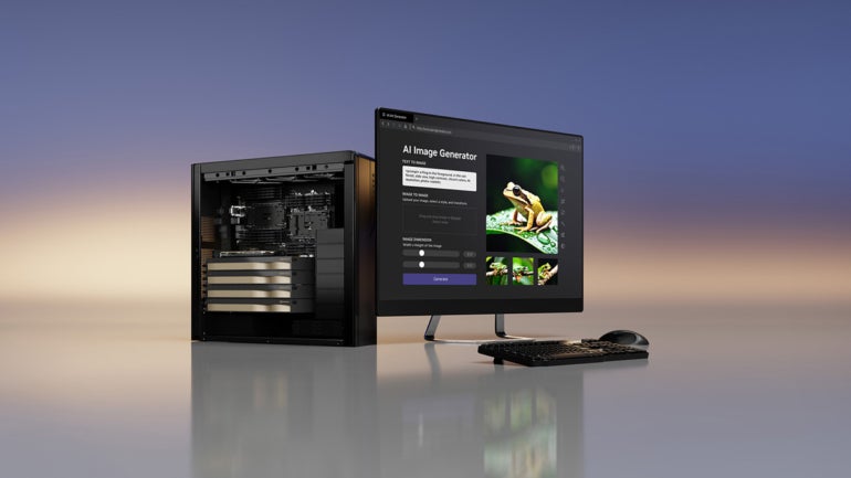 Screenshot of a new RTX workstation from NVIDIA.