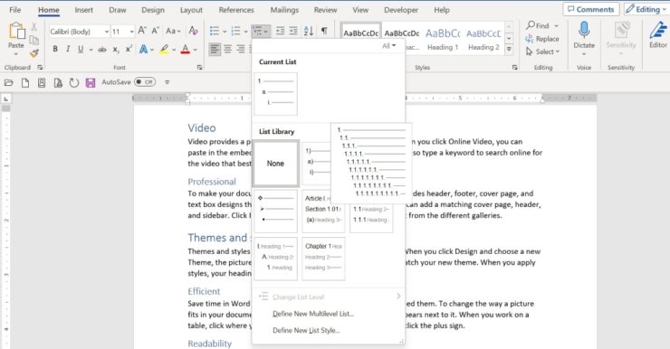 How To Create Multilevel Numbered Headings In Word