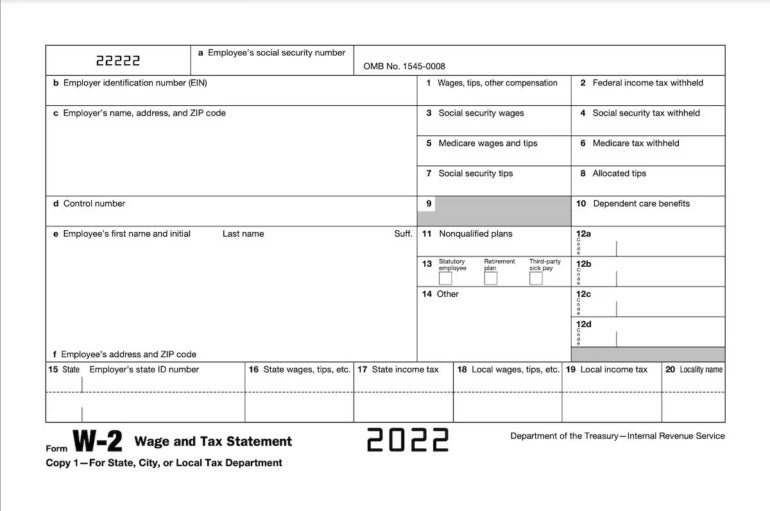 A W-2 form.