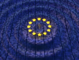 Data rippling out from the stars of the European Union.