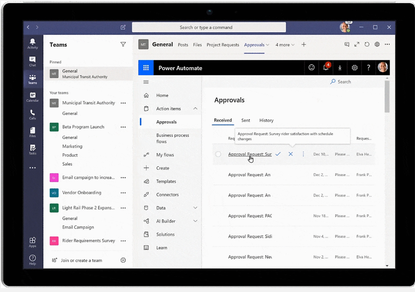 Microsoft Project dashboard.