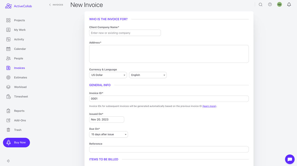 Activecollab Menu ActiveCollab Review: Pricing, Features & Ease of Use