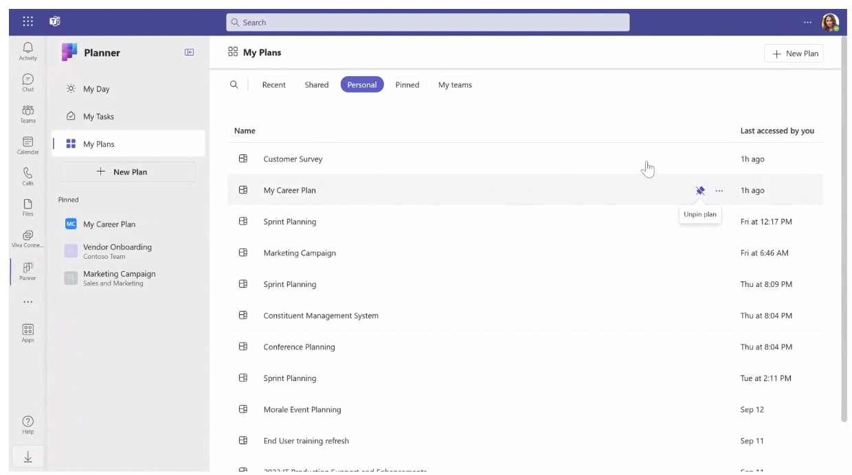 Microsoft Project dashboard.