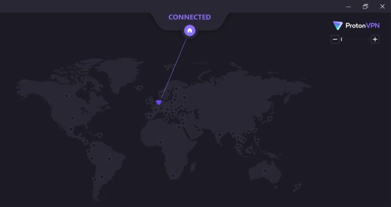 Map within ProtonVPN.