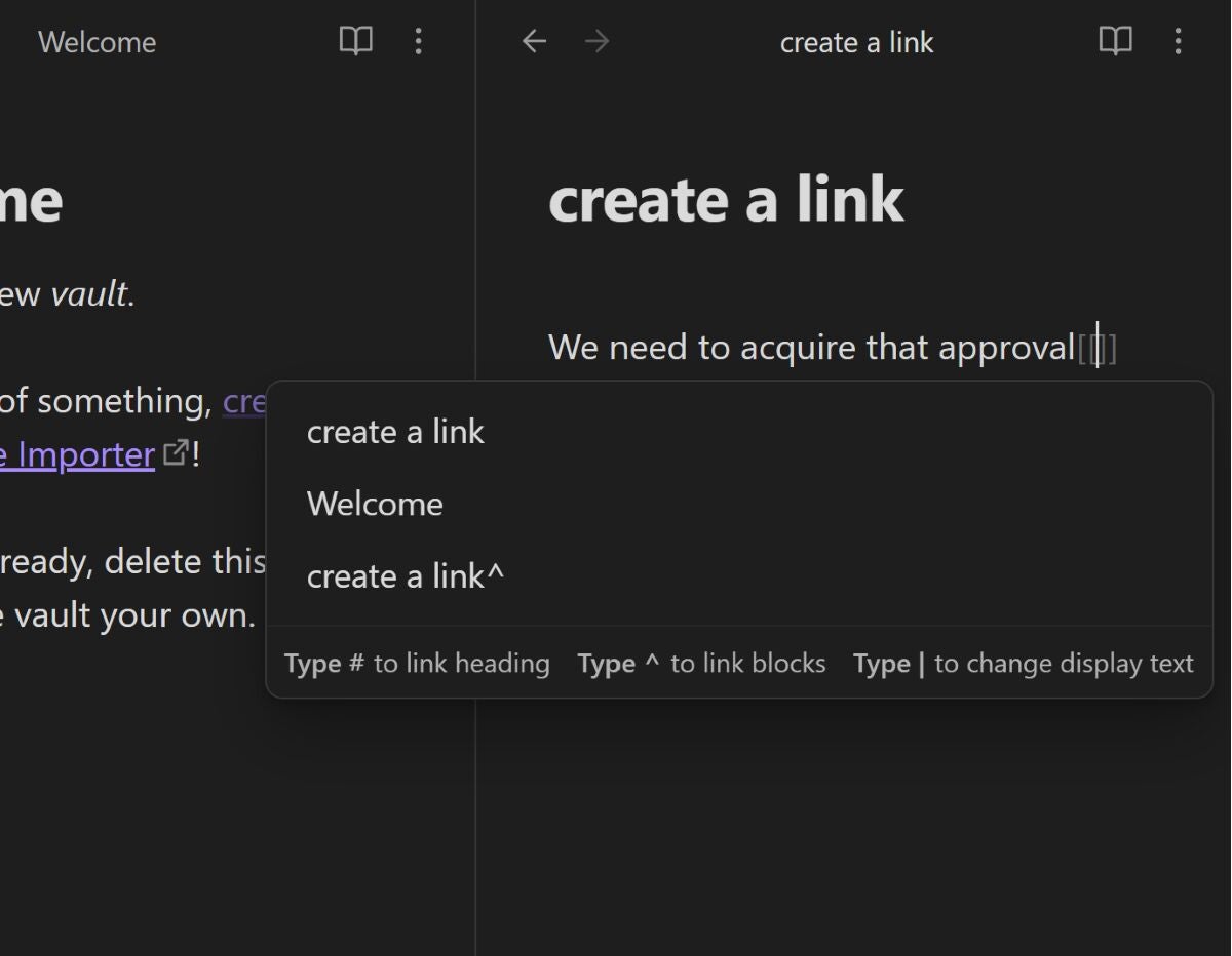 Learning to create links. 