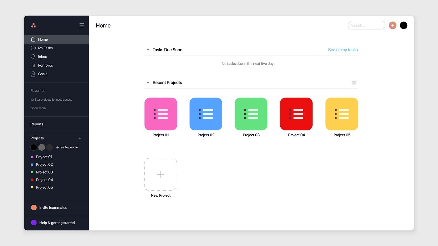 Asana dashboard