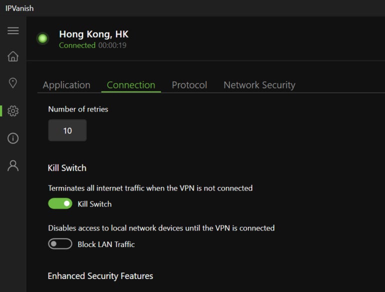 IPVanish kill switch.