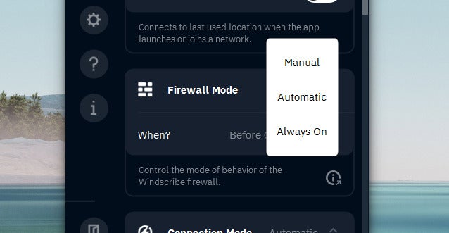 Windscribe's Firewall feature.