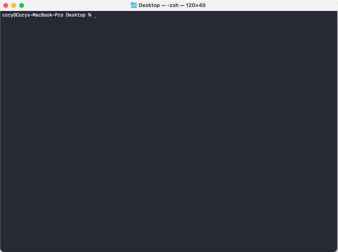 The clear terminal command prompt in Mac.