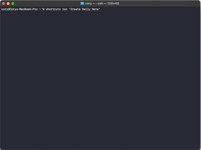 The shortcuts run terminal command prompt in Mac.