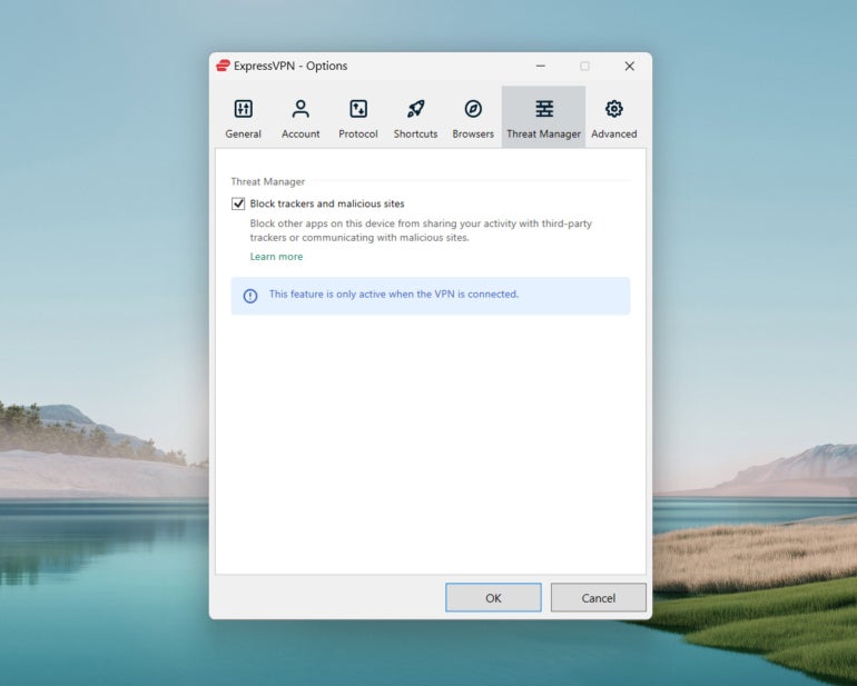 ExpressVPN’s Threat Manager.