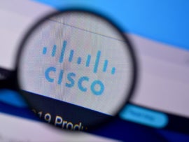 Homepage of cisco website on the display of PC.
