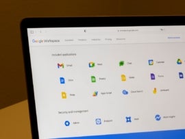 Google Workspace dashboard on laptop.