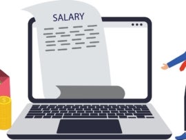 Employee receiving his salary through online software.