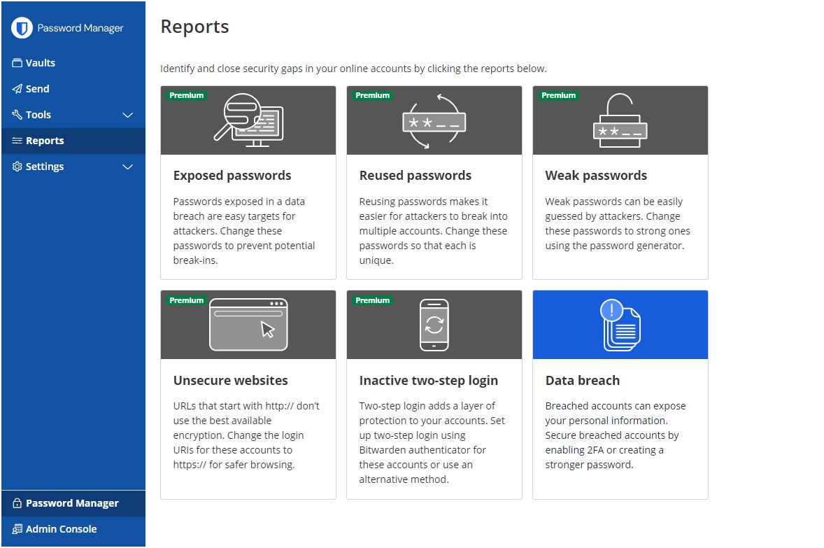 Bitwarden’s Vault Health Reports.