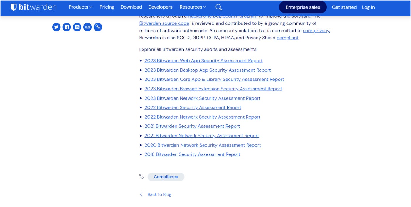 Bitwarden’s third-party audits.