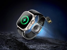 Image of Apple watch powerband with built-in magsafe charger.