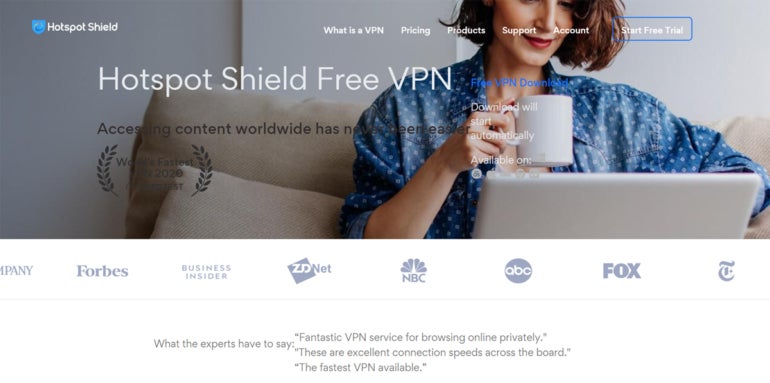 Free VPN download page.