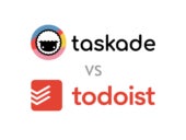 Versus graphic of Taskade and Todoist logos.