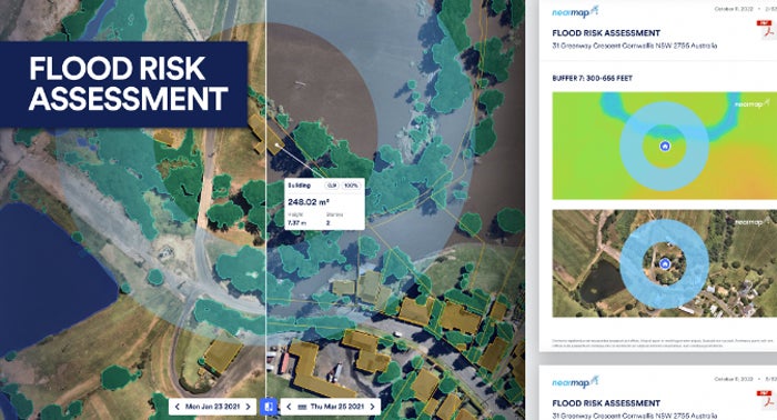 Nearmap offers a range of risk assessment tools, including flood risk assessment..