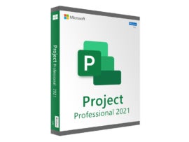 Microsoft Project Professional 2021 software box.