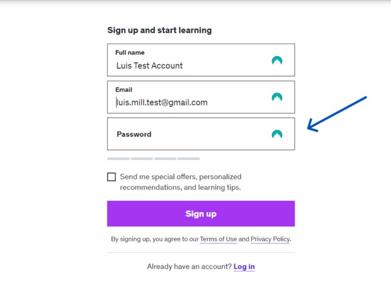 NordPass logo on password field.