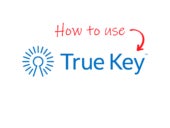 McAfee True Key logo with additional how to use inscription in scribbled effect.