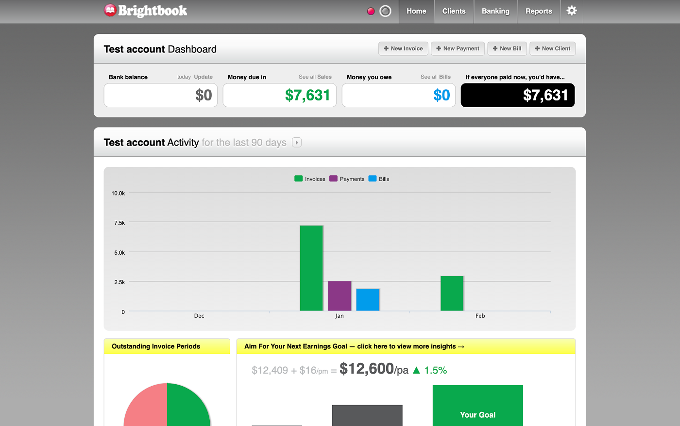 Brightbook offers a couple color options for your invoices so you can choose based on your business’s style.