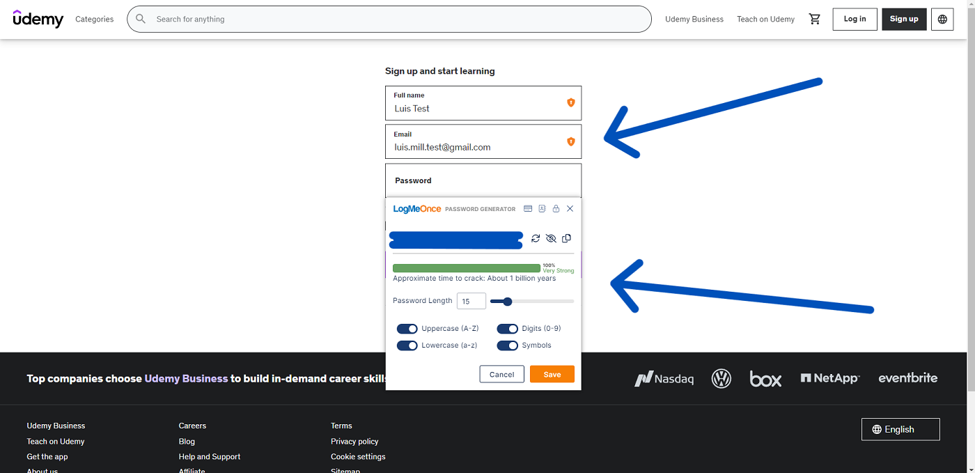 LogMeOnce logo and password generator.