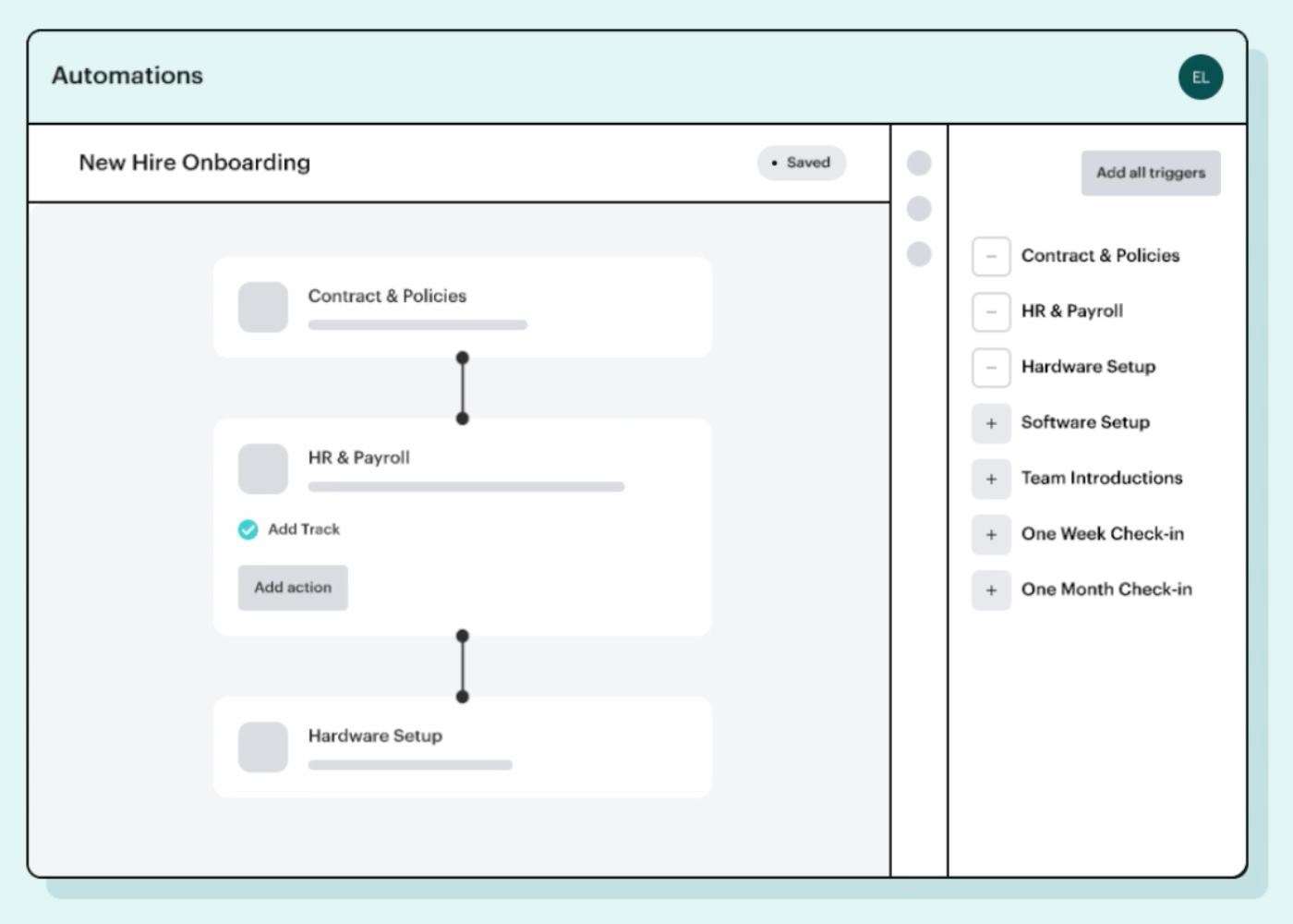 Screenshot of example workflow through Capsule CRM.