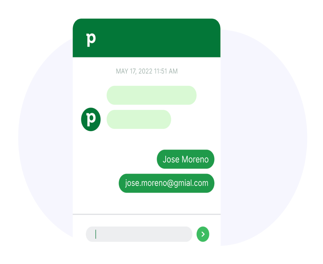 Example Pipedrive branded chatbot.