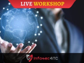 Promotional graphic for Infosec4TC Cybersecurity Training Workshop.