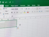 Close up shot of a Microsoft Excel application menu on computer screen.