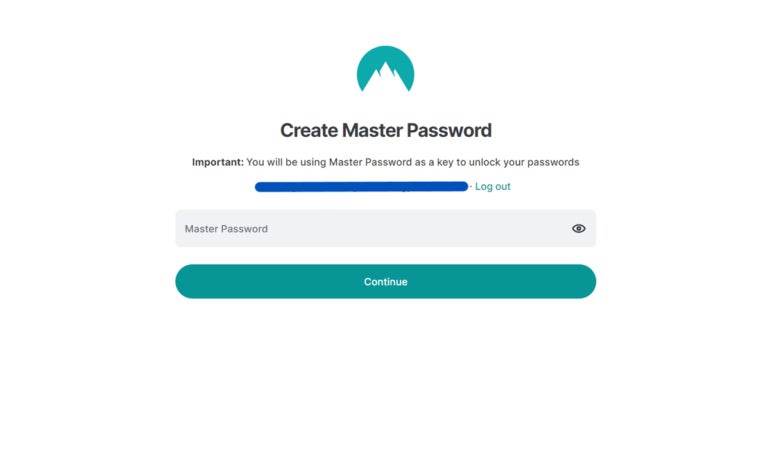 NordPass master key for password storage.