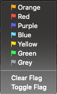 Multiple flag colors are available, allowing you to create multiple categories.