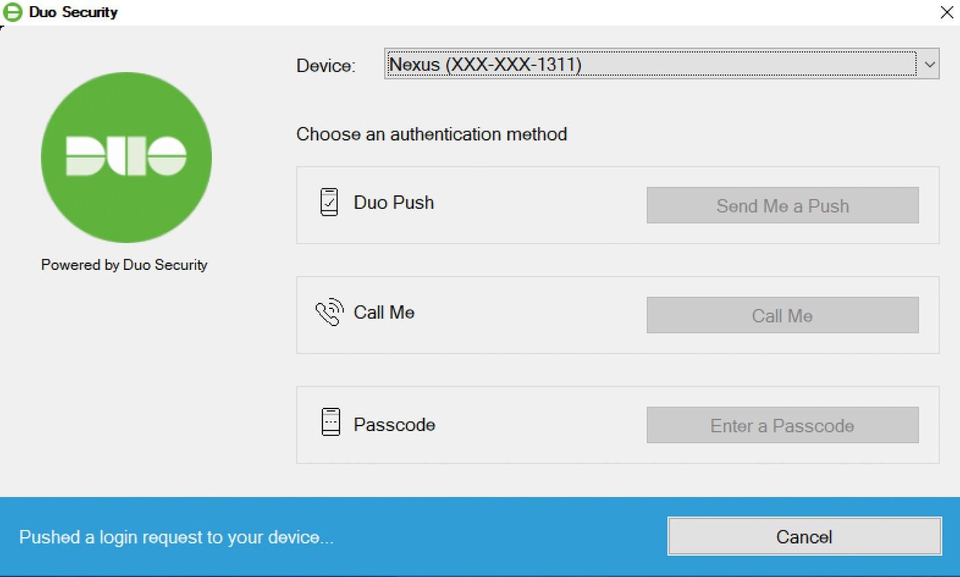 A screenshot of the Cisco Duo device setup screen.