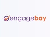 Engagebay logo in a low-opacity gradient background.
