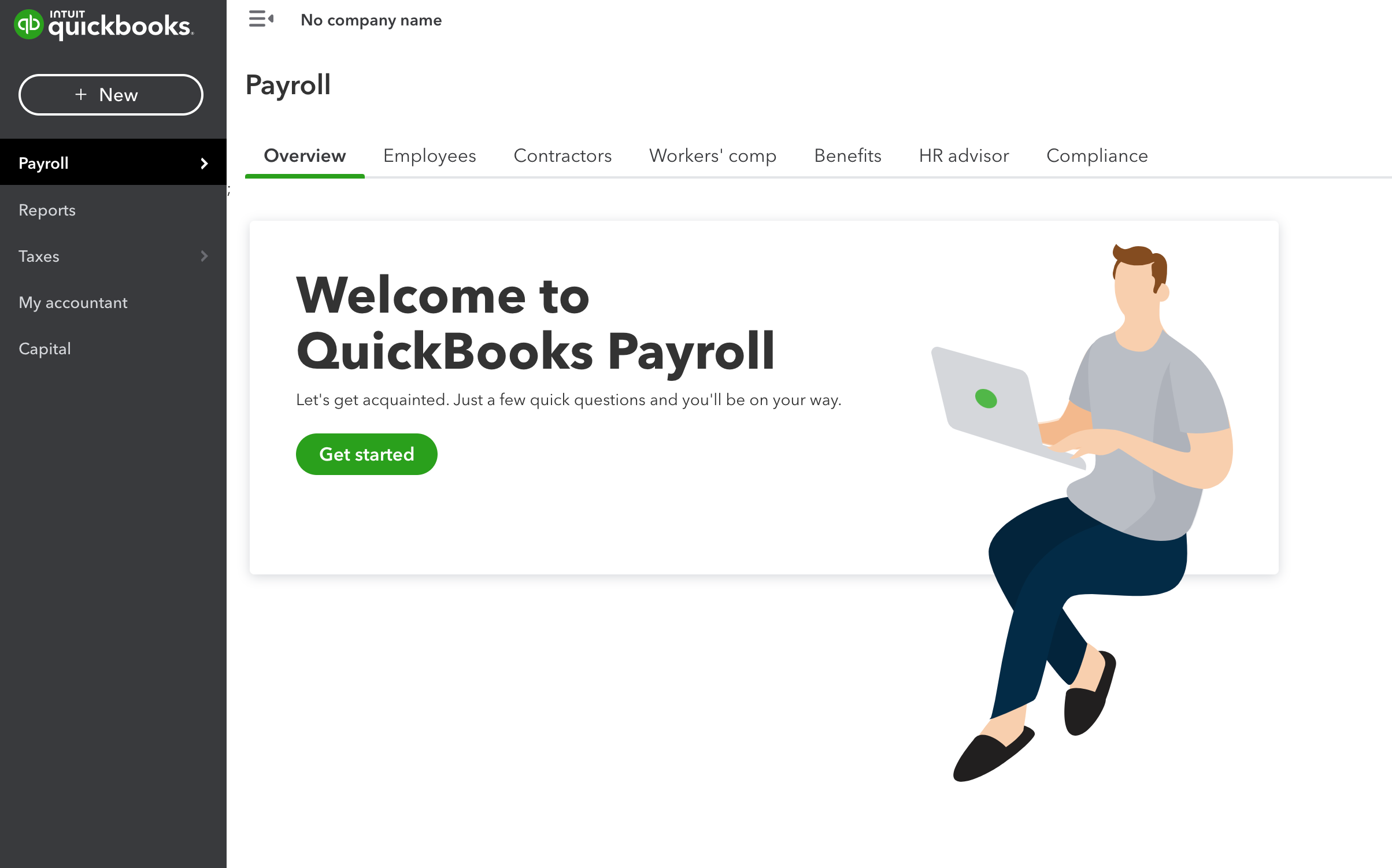 Once you set up your business in QuickBooks Payroll, you can pay employees, sync payroll data with your QuickBooks Online account and get HR assistance (with certain plans).