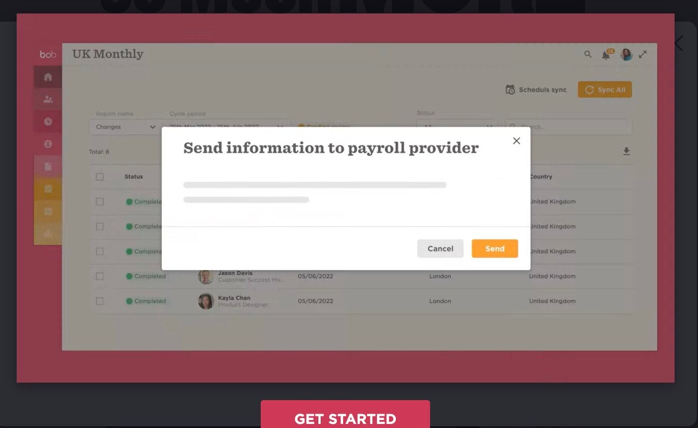 Payroll Hub es un panel de informes centrado en la nómina donde puede realizar un seguimiento de los ciclos de pago y enviar datos de los empleados a su solución de nómina. 