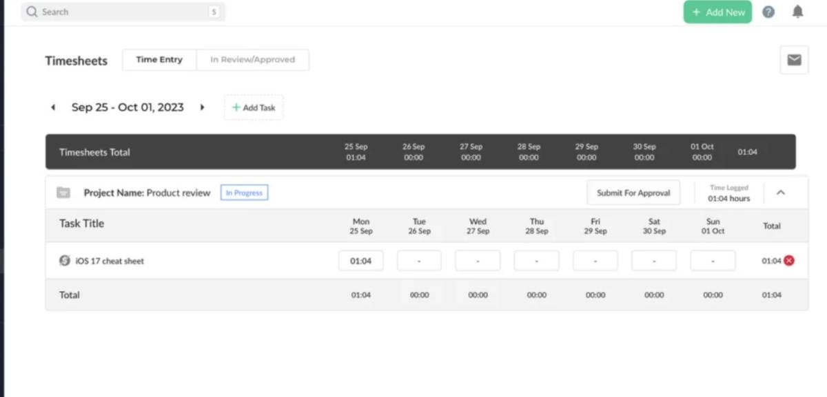 Timesheets in nTask.