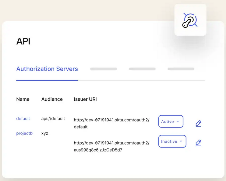 A screenshot of the Okta API Access Management product.